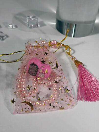 Candy Bag Gift Bag, Ramadan Prayer Beads & Tasbih Bracelet Set, Gift Bag Packaging, Portable Elastic Finger Ring Adjustable Counter, Suitable For Holiday Gifts, Ramadan Prayer, Etc.