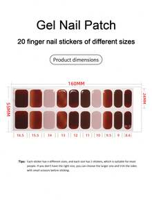 Semi Cured Gel Nail Strips, 20Pcs Long Lasting Salon Quality Wraps, Easy Apply & Remove Gel Nail Stickers With UV Light - Redwood - View 4