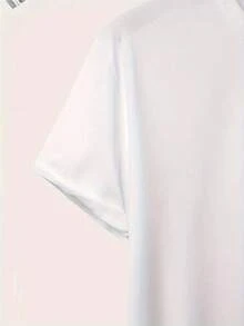Men's Printed Pink T-Shirt, Simple Shirt, 100% Cotton - 白色 - 查看 4