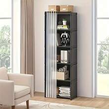 1pc Wardrobe Closet, Simple Dust-Proof Rental Home Use, Minimalist Assembly Storage Cabinet, Multi-Layer Clothing Rack - Black - View 15