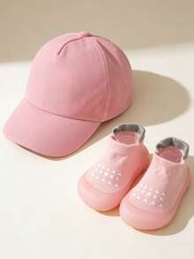 1 SET Gorra de béisbol y calcetines para bebé, gorra de béisbol sólida para bebé y niño pequeño, gorras snapback ajustables para niños y niñas, gorra deportiva para bebés, adecuada para el hogar - Multicolor - Ver 6