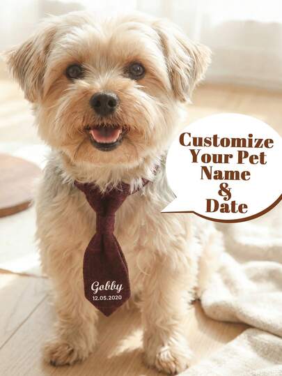 1 pieza Corbata personalizada con nombre de estilo británico para mascotas, collar de corbata personalizado para gatos, collar de corbata de estilo vintage ajustable con hebilla de , el mejor regalo para tu mascota, regalo para mamá de perro, gatito, gato adulto, perro pequeño