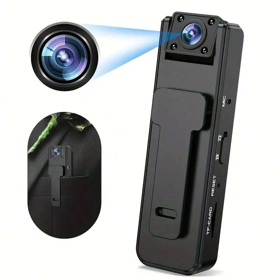 1 pieza Cámara portátil multifuncional para aplicación de la ley, Cámara corporal inteligente HD 1080P, Lente rotativa 180°, Grabación permanente, Visión nocturna y gran angular, Recargable por USB - Adecuado para aplicación de la ley, , ciclismo, viajes y grabación de la vida