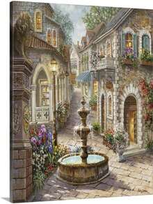 Cottage Canvas Wall Art Print By , Contemporary, Home Decor, Landscape, Nature Artwork2 - 1PC - 查看 1