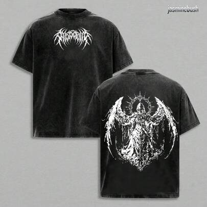 Sudadera y Camiseta Y2K Gothic Angel Washed – Ropa Urbana de Estética Oscura, Ropa 2k, Camisetas Oversized para Hombre, Ropa de Gimnasio, Ropa Gótica Y2K, Ropa Vintage para Hombre