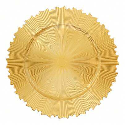 ZHFEISY 50 Pcs Antique Charger Plates Bulk 13 Inch Embossed Rim Plastic Party Dinner Plate Chargers Round Decorative Server Plate For Wedding Party Event Tableware