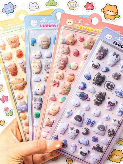 3D立体浮雕贴纸。摇一摇赢大奖DIY卡通贴纸。装饰贴纸，装饰贴纸礼品。家居装饰，派对装饰，生日礼物，各种节日礼物，时尚单品。时尚单品。DIY。送给朋友或伴侣的礼物。毕业典礼/开学典礼。返校礼物/毕业礼物。情人节礼物。装饰贴纸，返校必备品。派对小礼物。学习用品。