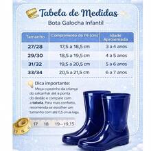 Bota Galocha Infantil Menino Azul Antiderrapante Impermeável Chuva Frio Imperdível - Visão 2