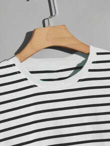 K&K FASHION Men's Basic Striped T-Shirt - White - View 6