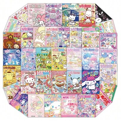  50-Piece Sanrio Vintage Poster Stickers | Officially Licensed Decals For Motorcycle & Tech Gear (50th Anniversary Holographic Edition)​