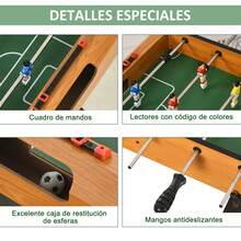 HOMCOM Mesa de futbolín - Negro - Ver 2