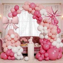 116pcs Pink Princess Theme Balloon Garland Arch Set, Pink Bow Balloons With Foil Explosion Balloons, For Dreamy Princess Theme Birthday, Wedding, Bridal Shower, Baby Shower And Anniversary Celebration - View 9