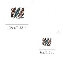 1片/2片/3片装波西米亚羽毛热转印贴片，DIY熨烫布贴，适用于T恤、连帽衫、棒球帽、帆布包等。 - L+S - 查看 7