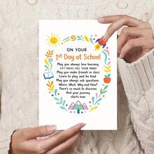 1st Day At School Congratulations Card – 'On Your 1st Day At School' – Whimsical Learning & Adventure Illustration – Includes Envelope – Perfect Heartfelt Gift For Celebrating A Child's First Day Of School With Joy & Encouragement - Single Piece - View 6