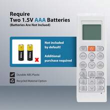 适用于以下空调型号的替换遥控器零件：P24AWN-N214、S18AWN-N214、T09AWN-NM17、S4NQ18KL25A、S4NQ24KE3Q0、S4NQ18KL3QA、BSNQ126J3A2、BSNQ246K3A1 - 查看 3