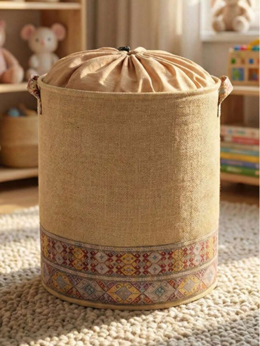 37 X 40 Cm Bear Pattern Foldable Basket - Toy Basket - Laundry Basket - Bathroom Storage Basket - Storage Basket - Camel - View 1