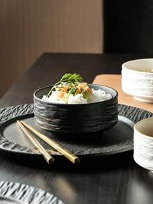 Korean Style Stone Texture Bowls, Japanese Style Stone Texture Bowls, Creative Rock Texture Bowls For Home, Restaurant, BBQ, Rice Bowls - Multicolor - View 3