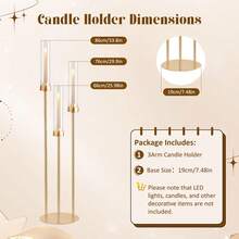 30pcs 3 Arm Gold Candelabra, 33.8inch Metal Candle Holder Centerpieces With Acrylic Lampshade For Wedding Table Centerpiece, Birthday Party, Anniversary Events Home Decor,Mother's Day Party Supplies(Not Include LED Candle) - Chân nến bằng kim loại mạ vàng - Xem 2