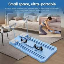 Tabla deslizante plegable multifuncional de Pilates, Set de pilates 5 en 1 para entrenamientos en casa: entrenamiento de los músculos abdominales, modelado de la línea en V, tabla deslizante, rodillo abdominal Adecuado para el entrenamiento del tronco, el modelado físico, el uso doméstico, las sesiones de gimnasio, la práctica de yoga y el acondicionamiento muscular de todo el cuerpo. - azul - Ver 6