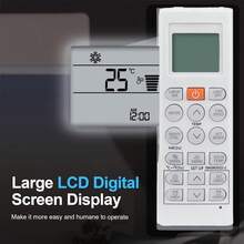 适用于以下空调型号的替换遥控器零件：P24AWN-N214、S18AWN-N214、T09AWN-NM17、S4NQ18KL25A、S4NQ24KE3Q0、S4NQ18KL3QA、BSNQ126J3A2、BSNQ246K3A1 - 查看 5