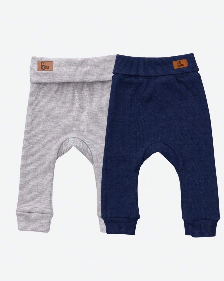 Set Of 2 Baby Culotte Pants - Without Waistband - Xanh lam/Hỗn hợp - Xem 1