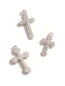 3件套不锈钢十字架吊坠配件，18K镀金，适用于DIY珠宝制作材料和配件 - 吊墜 - 查看 2