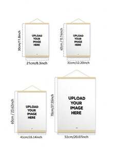 1pc Customized Canvas Poster Frame With Fixed Bracket Hook, Turn Your Photos Into Personalized Wall Art, High-Quality Custom Photo Canvas Made Of Natural Paulownia Wood, Suitable For Wall Decor In Home, Wedding, Office And Other Occasions - Multicolor - View 2