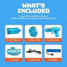 Toy Electric Water Gun, LED Lights, Large Capacity, Suitable For Patios, Swimming Pools, Parties, And More. Perfect For Boys And Girls, A Fun Outdoor Water Gun For Summer. - 黑色 - 查看 4