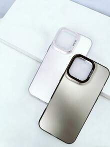 Funda IMD minimalista con acabado plateado colorido, compatible con varios modelos de teléfono - Plateado - Ver 3