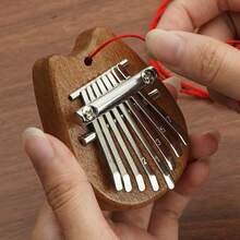8 Keys Mini Kalimba Thumb Acoustic Piano Finger Musical Instrument Sapele Wood - màu nâu - Xem 6