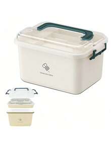 1pc Large Capacity Home Medicine Cabinet, Multi-Layer First Aid Box, Portable Small Medicine Box, Family Carry Medical Kit - Random Color - View 6