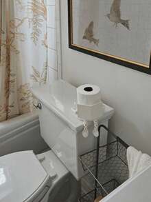 Cute Toilet Paper Holder, Designed As Book And Coffee - Made Of Plastic, Freestanding Design, Suitable For Bathroom, Can Hold Standard Size Toilet Paper Rolls, A Fun Decorative Accessory And Gift For Bathroom Decor, Lively Design, Sturdy Structure. - Multicolor - View 5