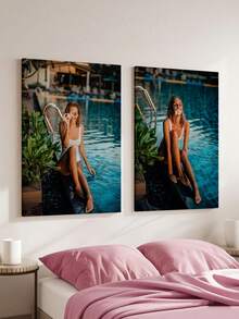 2件套定制帆布墙画，个性化无框海报，温馨室内装裱帆布画，适合母亲节、婚礼、毕业典礼、个性化纪念礼物、房间装饰、可定制、卧室装饰、定制礼物、图片、照片、装裱墙画、送给闺蜜的礼物、送给家人的礼物、生日礼物、送给男友、女友、家人、爱人、朋友的礼物 - 彩色 - 查看 7