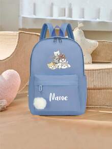 This Custom-Designed Large-Capacity Casual Multi-Purpose Back-To-School Backpack Features A Cute Cartoon Cat Print, Making It Perfect For Daily Outings, School, Commuting, Travel, And Outdoor Adventures. It Makes A Wonderful Gift For Family And Friends. - Multicolor - View 5