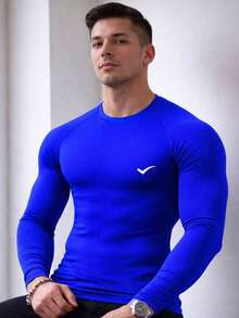 Thermal Shirt Second Skin T-Shirt UV Protection Compression Cold Heat Men's Blouse FENIX - Royal Blue - View 4