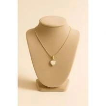 Semi-Precious Necklace With A Heart Pendant In 18K Gold | Gold Venetian Chain With Secure Clasp And Heart Pendant. - Vàng - Xem 4