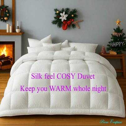 13.5 TOG King Duvet Soft Touch Microfibre Box Stitched Winter Quilt Feels Like Silk Size 225x220cm