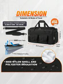 NEWHEY 45L Men's Backpack, Multi-Function Gym Bag With Shoe Compartment, Sports Travel Duffel Bag, Shoulder Bag, Weekend Overnight Carry-On Luggage - Multicolor - View 7