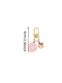 15pcs/5sets Happy Smiling Face Metal Keychain Set, Colorful Cartoon Keychain Pendant, Bag Decoration, Includes 5 Keychains + 5 Cards + 5 Gift Bags - One Size Fits All - View 7