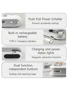 Haus Hana 便攜式USB充電迷你封口機 – 磁性熱封機，適用於點心和食品儲存 - 彩色 - 查看 7