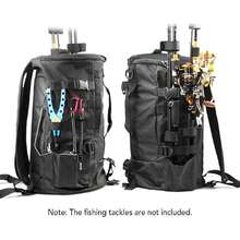 Fishing Tackle Bag, Multifunctional Large Capacity Fishing Backpack Outdoor Travel Camping Fishing Rod Reel Tackle Bag Shoulder Bag Luggage Bag (Black),41467331 - Black - View 2