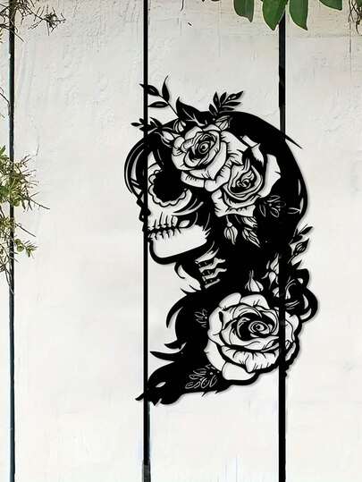 1pc Gothic Style Iron Skull Wall Decor, Bedroom/Living Room/Entryway Home Metal Wall Art