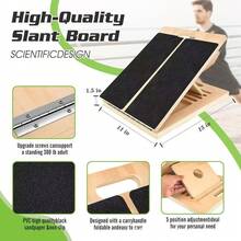 Slant Board For Calf-Stretching - Wooden Incline Wedge Stretcher For Squats, Foot & Ankle Mobility, Portable Fitness Equipment, Balance Block For Heel Stretch - 木頭 - 查看 2
