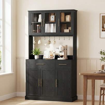 71.9 In. Tall Pantry Cabinet, Farmhouse Kitchen Storage Cabinet With Doors, Drawers And Shelves, Modern Cabinet For Dining Room, Living Room