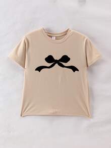 Bộ 2 món gồm áo thun ngắn tay dáng rộng và quần short mùa hè, thích hợp cho đi học, chơi thể thao và các hoạt động ngoài trời. - Màu be - Xem 2