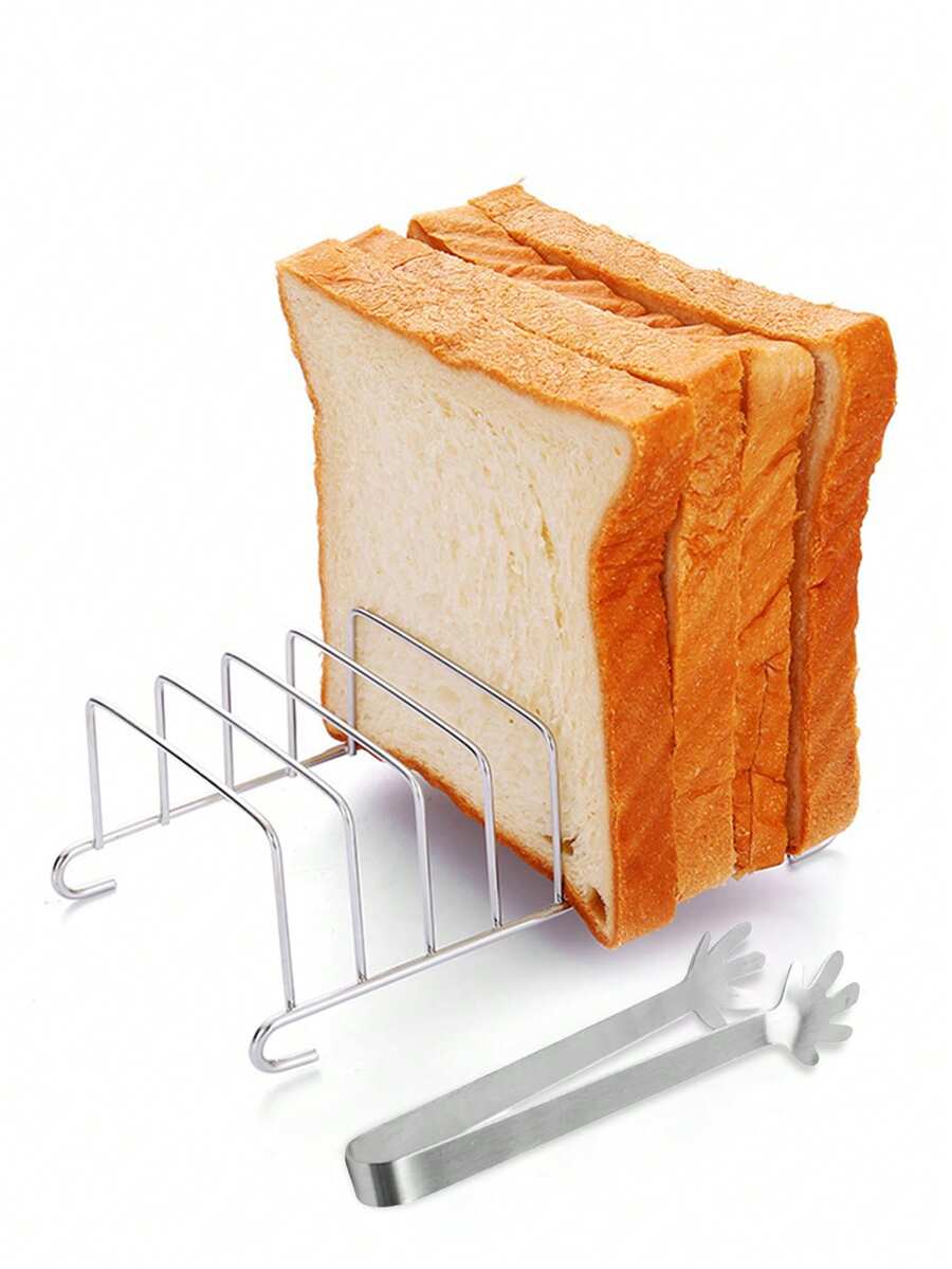 1 cái/bộ Phụ kiện giá đỡ nồi chiên không khí bằng thép không gỉ, Công cụ kết hợp kẹp bánh mì nướng bánh mì nướng tại nhà, Dụng cụ nhà bếp, Đồ dùng ngày lễ, Trở lại trường học - Nhiều màu - Xem 1