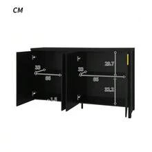 Modern, Minimalist Black Sideboard: The Perfect Combination With Flexible Design And Elegant Design. The Sideboard Is Designed With Golden Claws And Versatile Versions - Black - View 6