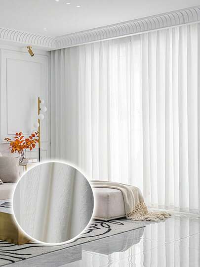 ستارتان فرنسيتان أنيقتان بسيطتان من الشيفون الشفاف، ألواح ستائر الشيفون الخفيفة المنقوشة للغرفة النوم وغرفة المعيشة