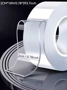 39.37-Inch Super Strong Double-Sided Tape, Thickened Version - Transparent Residue-Free Adhesive For Plastic, Wood, Glass & Metal - Made Of PE Material With High Viscosity - Multicolor - View 10