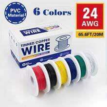 1 Set Tinned Copper Wire Connectors, 16-26 AWG 6 Colors, Twist-On Wire Connectors, Flexible PVC Rubber Wires, Suitable For DIY/Automotive/Household/Low Voltage Power Cables - 36V And Below, Hard Wiring, Home Decor>Electrical>Wires - Multicolor - View 12